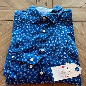 Nautica Blue Sail Sleeve Dress Shirt NWT